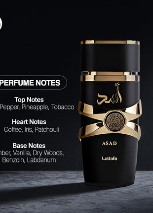 Lattafa Perfumes Asad for Unisex Eau de Parfum Spray, 3.4 Ounce