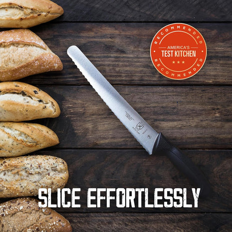 Mercer Culinary M23210 Millennia Black Handle, 10 Inch Wide Wavy Edge, Bread Knife