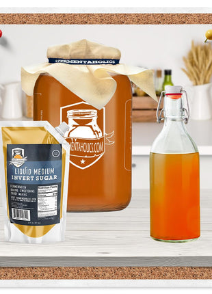Fermentaholics Liquid Invert Sugar Syrup - Great For Fermentation, Baking, Sweetening, Candy Making, Ice Cream - 20 fl oz - Ferment Hard Seltzer - Inverted Sugar Syrup Resealable Easy Pour Spout (1)
