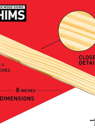 Nelson Wood Shims 8 inch 24 Pack - Kiln Dried Wood
