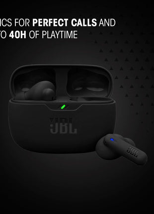 JBL Vibe Beam 2 - True Wireless Noise Cancelling Earbuds with JBL Pure Bass Sound & Smart Ambient technology, 4mics for crisp, clear calls, up to 40Hrs of Playback, IP54 Dust & Water resistant (Black)