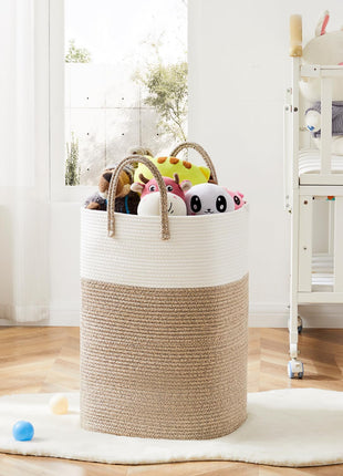 Artfeel Laundry Basket,Woven Cotton Rope Laundry Hamper,60L Versatile Storage for Dirty Clothes,Baby Toys,and Blankets in Bathroom, Nursery,and Living Room