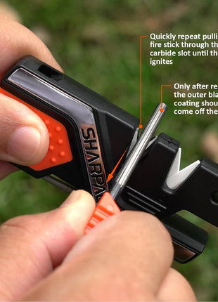 SHARPAL 101N 6-in-1 Pocket Knife Sharpener & Survival Tool – Diamond Sharpening Rod, Fire Starter Ferro Rod, Whistle – Sharpens Straight & Serrated Blades, Repairs & Hones Knives