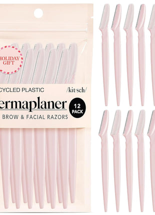 Kitsch Dermaplane Razor for Women Face – Face Razors for Women & Men, Eye Brow Razors & Face Shaver – Exfoliating Facial Razor & Dermaplaner as Skin Care Tool for Smoother Skin - Terracotta, 12 pcs
