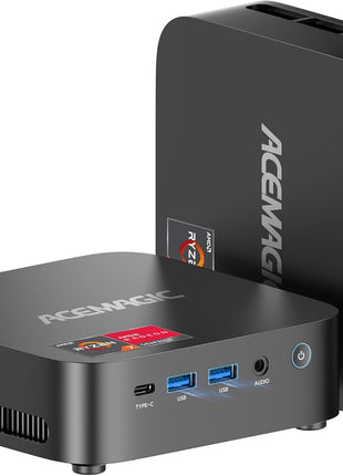 ACEMAGICIAN Kron Mini K1 Mini PC Gaming, AMD Ryzen 5 7430U (equiv to 5850U, 6C/12T, Up to 4.3Ghz), 16GB DDR4 512GB SSD Mini PC Computers Micro Desktop PC 4K Triple Display WiFi6 BT5.2