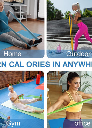 5 Pcs Professional Resistance Bands. Latex-Free, Pilates Band, Work Out Bands, Stretch Bands for Working Out Women or Men, Exercise Bands Set for Pilates, Physical Therapy, Yoga