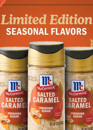 McCormick Finishing Sugar, Salted Caramel, Rich, Creamy Caramel with A Touch of Salt, Add to Warm Beverages, Sprinkle on Treats & Snacks, No Colors from Artificial Sources, 3.81 oz