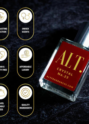 ALT. FRAGRANCES Crystal No. 23 – Inspired by Bac. Roug. 540, Unisex Perfume, Extrait de Parfum, Long Lasting Perfume for Men & Women with Jasmine, Amberwood & Cedar Notes, 60ml