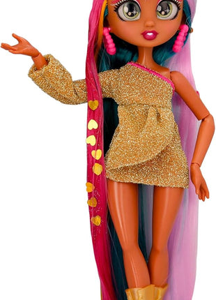 IMC Toys VIP Girls Hair Makeover Quinn Fashion Doll with 11 inch Colorful Long Styling Hair and 5 Accessories Fashion Toy, Girls and Boys Ages 5 and Up, 10 Inch Doll