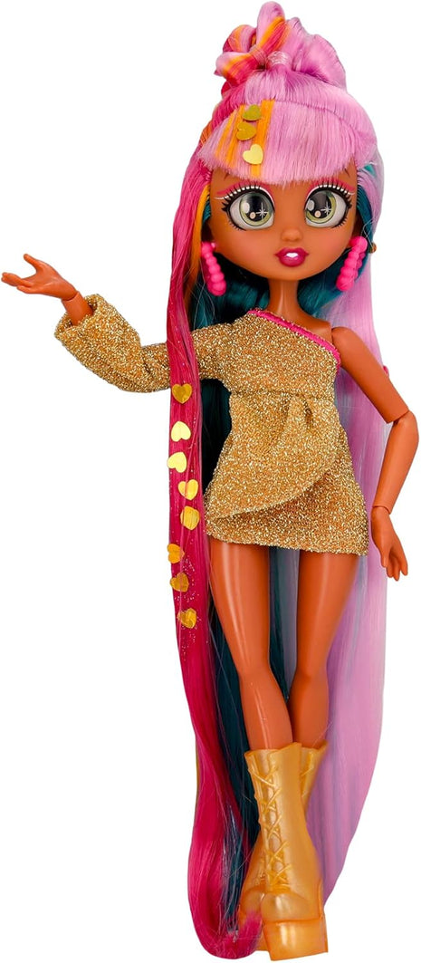 IMC Toys VIP Girls Hair Makeover Quinn Fashion Doll with 11 inch Colorful Long Styling Hair and 5 Accessories Fashion Toy, Girls and Boys Ages 5 and Up, 10 Inch Doll