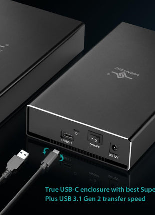 VANTEC NST-371C31-BK USB 3.1 GEN 2 Type-C 3.5 in. SATA HDD and SSD Enclosure