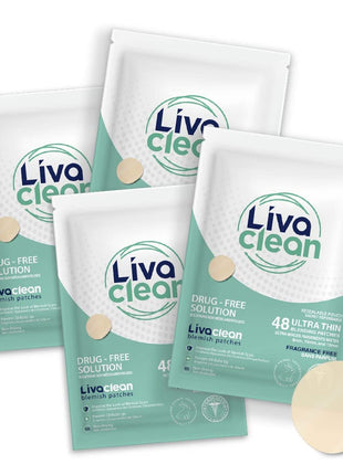 LivaClean 192 CT (4 PK) Hydrocolloid Pimple Patches - Pimple Patches for Face, Acne Patch for Face, Blemish Zit Dressing, Hydrocolloid, Zit Patch, Acne Dots
