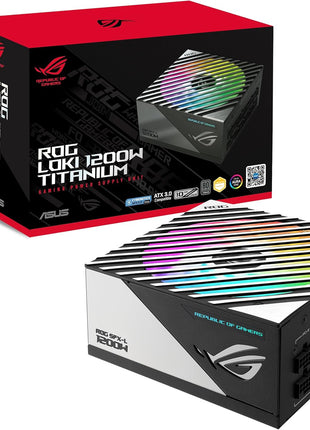 ASUS ROG Loki SFX-L 1200W Titanium PSU (Fully Modular Power Supply, 80+ Titanium, 120mm PWM ARGB Fan, Aura Sync, ATX 3.0 Compatible, PCIe 5.0 Ready, 10 Year Warranty)