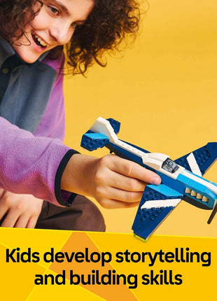 LEGO Creator 3 in 1 Aircraft Race Plane Toy - Building Toy with 3 Building Options, Airplane, Fighter Jet, or Helicopter - Gift Idea for Kids, Boys and Girls, Ages 7+ - 31160