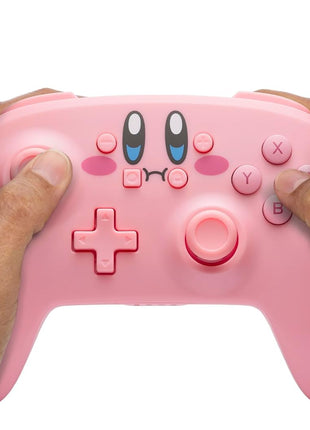 PowerA Wireless Controller for Nintendo Switch - Kirby Mouthful, Switch Lite/Switch-OLED Model, Nintendo Switch 2, AA Battery Powered (Battery Included), Bluetooth, Motion Controls, Officially Licensed