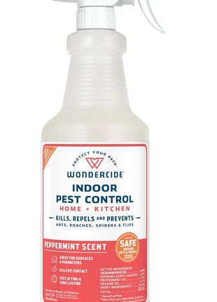 Wondercide - Indoor Pest Control Spray for Home and Kitchen - Ant, Roach, Spider, Fly, Flea, Bug Killer and Insect Repellent - with Natural Essential Oils - Pet and Family Safe— Peppermint 32 oz
