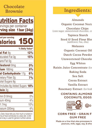 Simple Mills, Bar Almnd Flour Soft Baked Chocolate Brownie 5 Count, 5.99 Ounce
