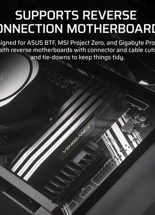 CORSAIR 4000D RS ARGB Frame Modular Mid-Tower ATX PC Case, High Airflow, 3X Pre-Installed RS Fans, InfiniRailTM Mounting System, ASUS BTF, MSI Zero, Gigabyte Stealth, Black
