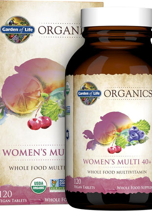 Garden of Life Multivitamin for Women 40 Plus, Organics Womens Vitamins, Hormone & Breast Health Support Blend, Vegan, 120 Tablets | Organic Womens Vitamins, Hormone & Breast Health Support Blend