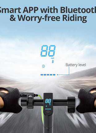 Roinside Electric Scooter - 350W/500W Motor, 8.5"/10''Solid Tires, Up to 19/22MPH& 16/21/23Miles Long-Range Portable Commuting Scooter for Adults with Double Braking System, App