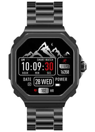 TIMEX Smart Nova 1.43 inch(3.6cm) AMOLED Display with Functional Crown, Stainless Steel Bracelet and BT Calling Smartwatch for Unisex - TWTXW1003T