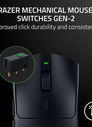 Razer Viper V3 HyperSpeed Wireless Esports Gaming Mouse: 82g Lightweight - Up to 280 Hr Battery - 30K DPI Optical Sensor - Gen-2 Mechanical Switches - 8 Programmable Controls - Classic Black