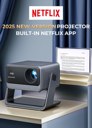 Goodee Viedo Projector With Wifi And Bluetooth, Smart Movie System/ Dolby Audio/ Auto Focus & Keystone Portable Projector, 4k Video Decode & 1080p Native For Home Theater / Outdoor