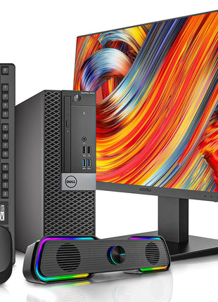 Dell OptiPlex 5050 Desktop Computers with 24" Monitor PC Bundle,Intel i7-6700 3.4GHz,32GB DDR4 Ram New 512GB M.2 NVMe SSD,Intel AX200 Built-in WiFi 6,Bluetooth 5.2,HDMI,Windows 11 Pro (Renewed)