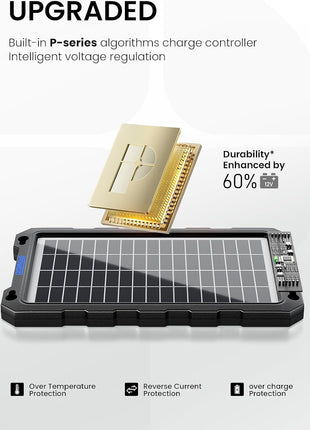 POWOXI Upgraded 7.5W-Solar-Battery-Trickle-Charger-Maintainer-12V Portable Waterproof Solar Panel Trickle Charging Kit for Car, Automotive, Motorcycle, Boat, Marine, RV,Trailer, Snowmobile, etc.