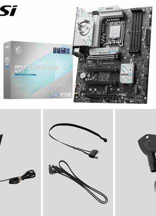 MSI B860 Gaming Plus WiFi Motherboard, ATX - Supports Intel Core Ultra Processors (Series 2), LGA 1851 - DDR5 Memory Boost 8800+ MT/s (OC), PCIe 5.0 x16 x16, M.2 Gen5, Intel Killer 5G LAN, Wi-Fi 7