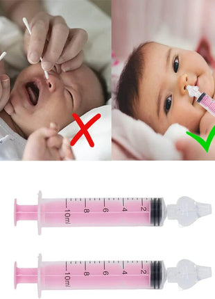 Nasal Irrigator for Baby,10ml Baby Nasal Syringe Irrigator Portable Infant Noses Cleaner Nasal Irrigation Nose Aspirator for Babys Nasal Wash Nasals Cleaner Babys Nose Rinse 2pcs (Pink)