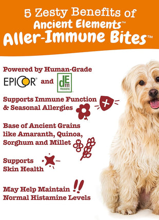Ancient Elements Allergy & Immune Bites for Dogs - Omega 3 Wild Alaskan Salmon Fish Oil + Ancient Elements Probiotics for Dogs - Chewable Dog Probiotic Supplement