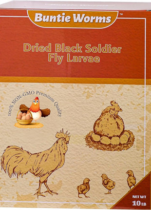 Dried Black Soldier Fly Larvae 10LB, 100% Natural Non-GMO, No Additives, Treat for Chickens, Reptiles and Birds, More Calcium Than Mealworms