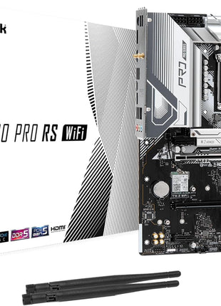 ASRock Z790 Pro RS WiFi LGA1700 ATX Motherboard, Supports 14th/13th/12th Gen Intel Core Processors, DDR5 7200+ (OC), PCIe 5.0, 2.5G LAN, WiFi 6E, 14+1+1 Power Phase, 4X M.2 Slots
