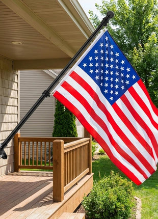 Yeesun Flag Pole,6FT American Flag Pole & Bracket-Flagpoles for 3 x 5 Flags Holder for House Porch & Outdoor,Tangle Free and Wall Mount Flag Pole Kit (Without flag,Black)