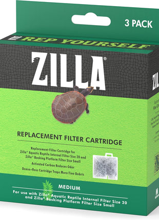 Zilla Reptile Pet Terrarium Water Filter Replacement Cartridge, Large, 3-Pack