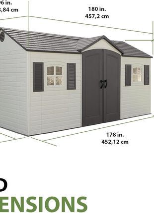 Lifetime 6446 Outdoor Storage Shed, 8 x 15 Foot, Desert Sand
