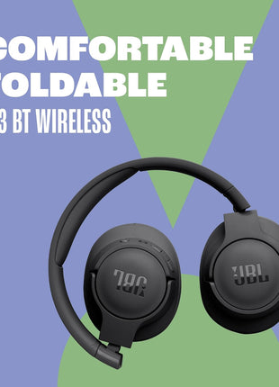 JBL Tune 720BT - Wireless Over-Ear Headphones with JBL Pure Bass Sound, Bluetooth 5.3, Up to 76H Battery Life and Speed Charge, Lightweight, Comfortable and Foldable Design (Black)
