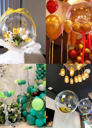 20 Inch Bobo Balloons, 10 Pcs Clear Bobo Balloon, Large Bubble Balloons | Transparent Bubble Balloon for Christmas Wedding Birthday Party Decoration