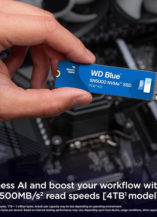 Western Digital 2TB WD Blue SN5000 NVMe Internal Solid State Drive SSD - PCIe Gen 4.0, M.2 2280, Up to 5,150 MB/s - WDS200T4B0E [New Generation]