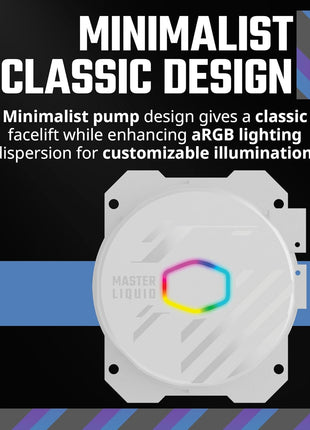Cooler Master 360L Core AIO CPU Liquid Cooler 鈥?360mm Radiator, 3x ARGB PWM Fans, Patented Gen S Dual-Chamber Pump, Quiet Cooling & Easy Installation, AMD AM5/AM4 & Intel LGA 1851/1700, White