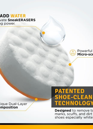 SneakERASERS Instant Sole and Sneaker Cleaner, Premium, Disposable, Dual-Sided Sponge for Cleaning & Whitening Shoe Soles (10 Pack)