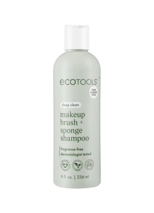 EcoTools Makeup Brush Cleanser + Sponge Shampoo, Fragrance-Free, 8 Fl Oz | Cleaner brushes and sponges, makeup brush soap for daily washing, beauty blender cleaner, plant based, sulfate free