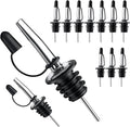 Pafusen 12 Pack Liquor Pour Spout With Dust Caps   Bottle Pourers for Alcohol, Olive Oil   Speed Pourers, Bar Bartender Accessories