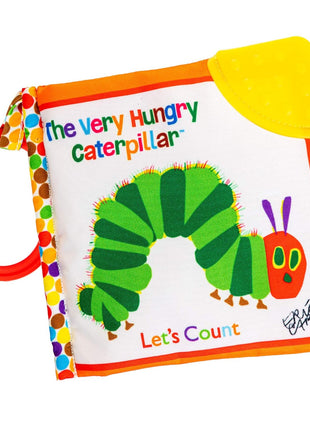 Let's Count Soft Book - World of Eric Carle the Very Hungry Caterpillar Baby on the Go Clip Teething Crinkle Soft Sensory Book for Babies, 5.25x5.25 Inch