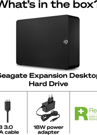 Seagate Expansion 20TB External Hard Drive HDD - USB 3.0, with Rescue Data Recovery Services (STKP20000400)