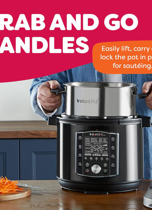 Instant Pot Pro 10-in-1 Pressure Cooker, Slow Cooker, Rice/Grain Cooker, Steamer, Sauté, Sous Vide, Yogurt Maker, Sterilizer, and Warmer, Includes App With Over 800 Recipes, Black, 6 Quart