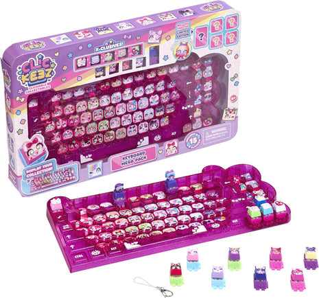 Clickeez Keyboard Mega Pack - The Ultimate Starter Set | Includes Storage Keyboard & 15 with Exclusive Mega Pack Characters | Clickable Collectibles | Ages 6+