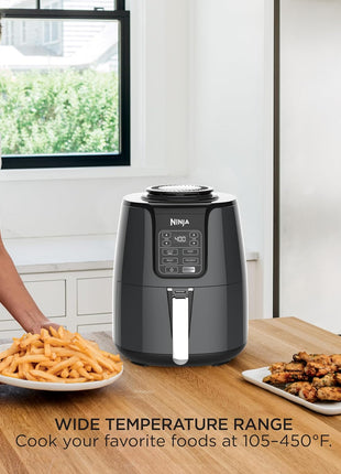 Ninja Air Fryer, 4 QT Capacity, 4 in 1 Roast, Crisp, Reheats and Dehydrates, Dishwasher Safe Parts, 105 F to 400 F, 1550 Watt, Grey, 1 Count