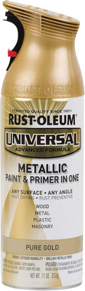 Rust-Oleum 245221 Universal All Surface Metallic Spray Paint, 11 oz, Pure Gold